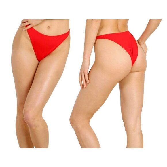 Solid & Striped x Re/Done The Hollywood‎ Swim Cheeky Bikini Bottom Red Medium - Picture 1 of 10
